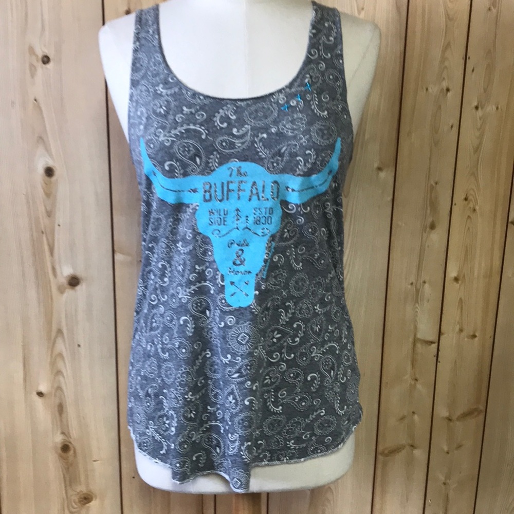 LAST CALL Bohemian Cowgirl handkerchief Buffalo tank top NEW small rodeo NFR